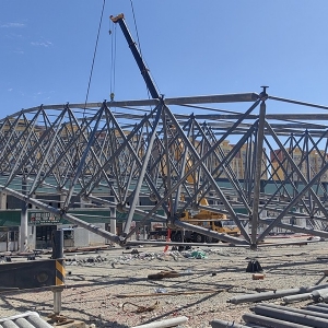 新疆全荣网架工程施工现场